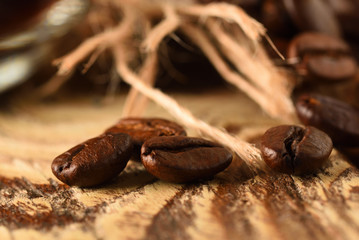 Coffee beans macro admission