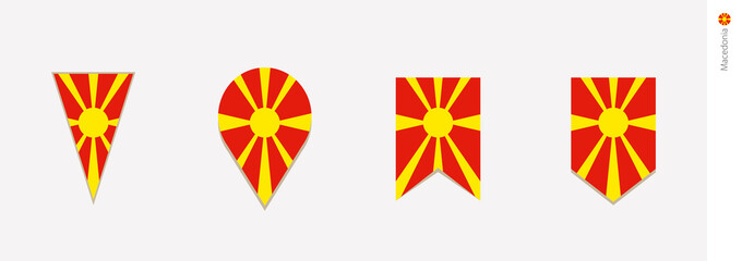Macedonia flag in vertical design, vector illustration - obrazy, fototapety, plakaty