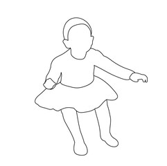 vector, isolated, sketch of a child sitting