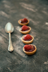 Raspberry tartlet ready to eat
