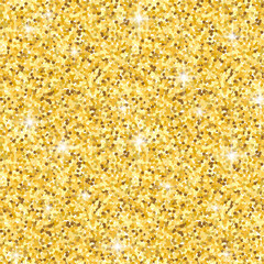 Gold glittery texture. Seamless pattern. Design element. Gold dust with starkle. Vector illustration flat design. Abstract background. Seamless texture.
