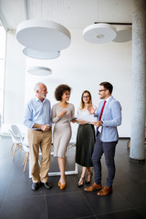 Successful business people standing in the office