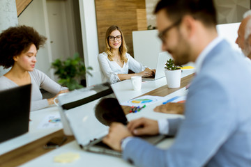 Business people working in modern office