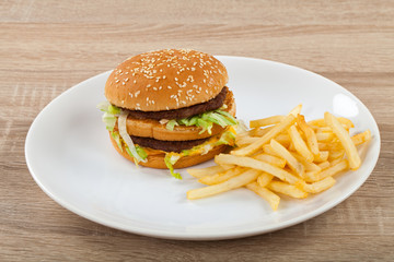 Cheeseburger with fries combo