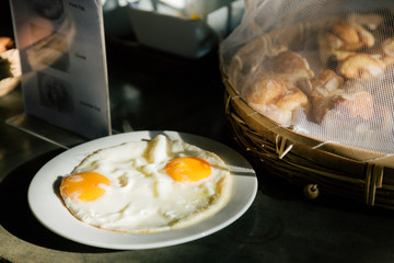 Two fried eggs