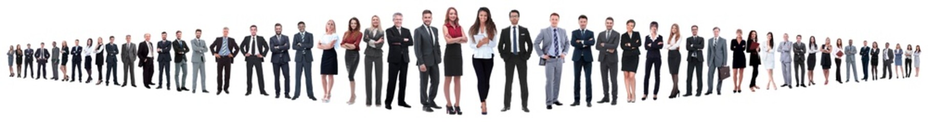 Obraz premium leader and professional business team standing together.
