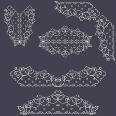 Vector beautiful floral ornament elements of different styles.