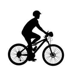 Cyclist silhouette isolated on white background vector