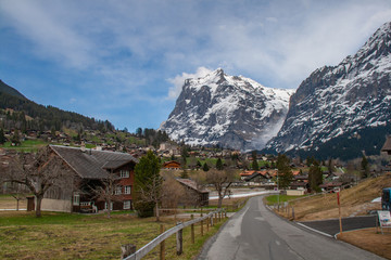 Views of Lauterbrunnen village from train ride to jungfraujoch