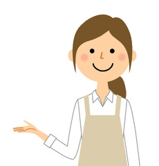 エプロンの女性　説明