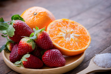 strawberry and orange fruit vitamin diet for healthy