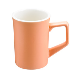 Coffee tea porcelain clay mug isolated on the white background