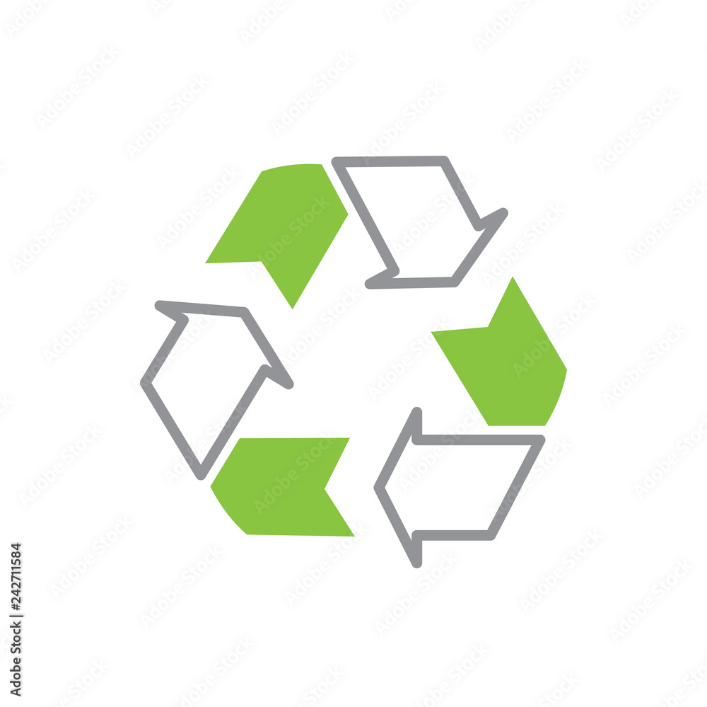 Poster ecology recycling icon on white background for graphic and web design, modern simple vector sign. in
