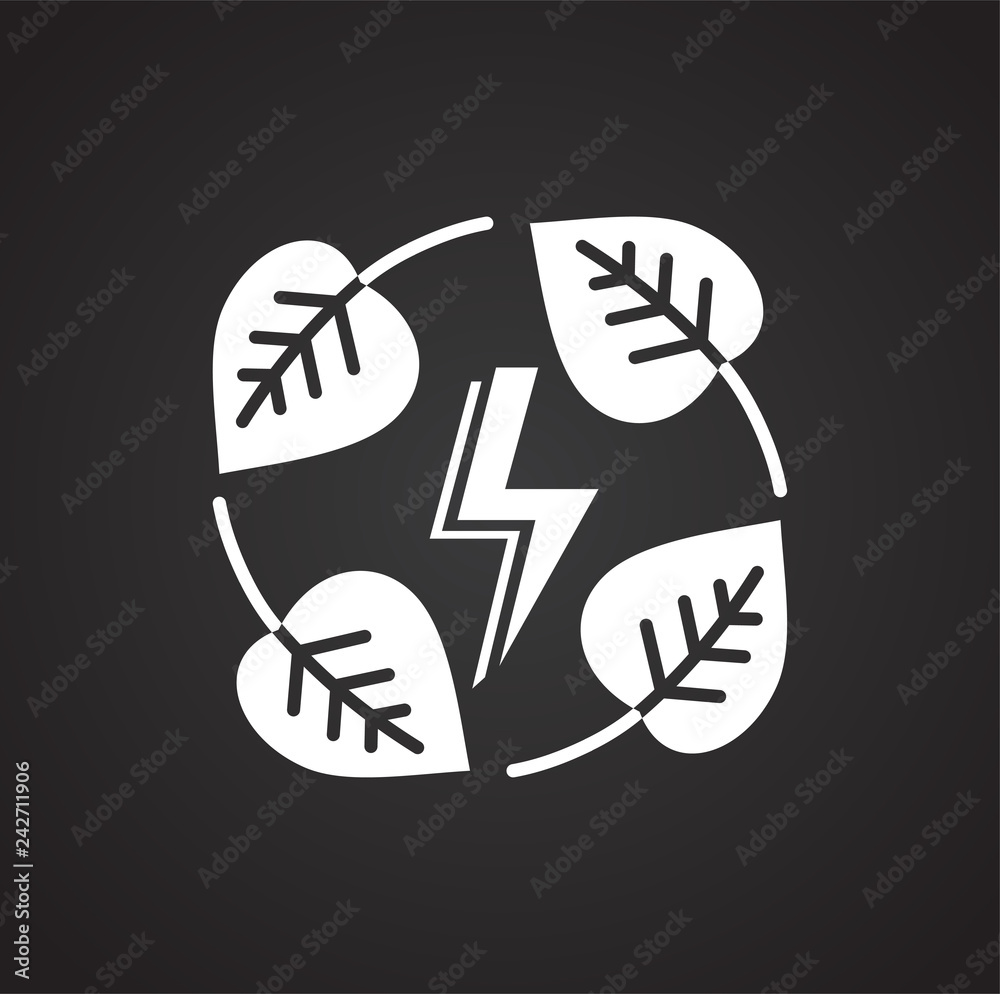 Fototapete Ecology power source icon on black background for graphic and web design, Modern simple vector sign. Internet concept. Trendy symbol for website design web button or mobile app