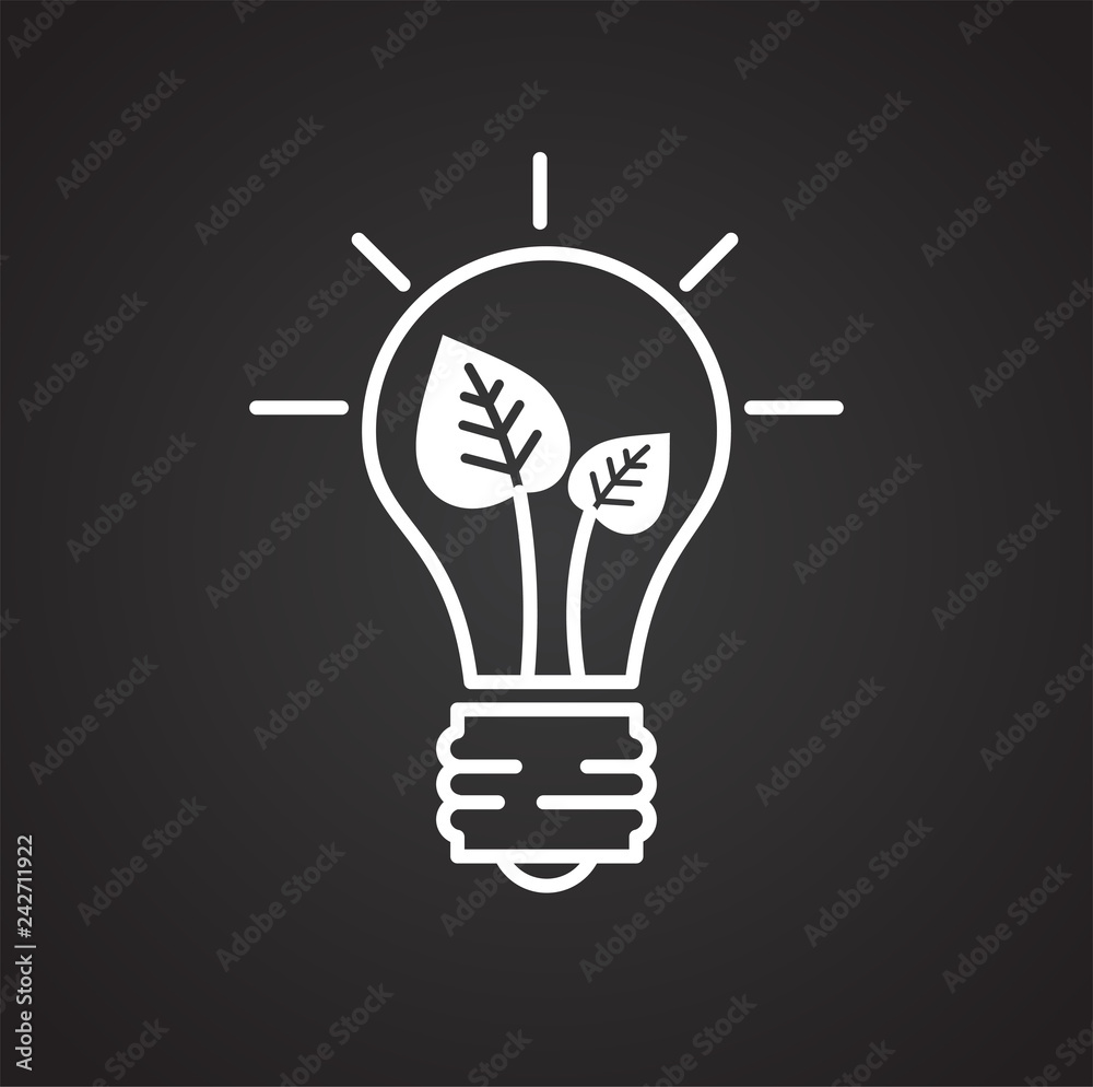 Fototapete Ecology power source icon on black background for graphic and web design, Modern simple vector sign. Internet concept. Trendy symbol for website design web button or mobile app
