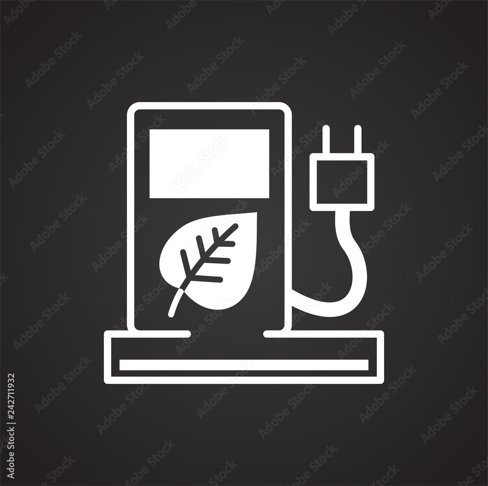 Fototapete Ecology fuel icon on black background for graphic and web design, Modern simple vector sign. Internet concept. Trendy symbol for website design web button or mobile app