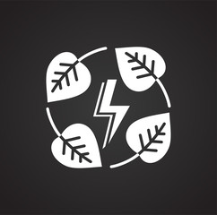Ecology power source icon on black background for graphic and web design, Modern simple vector sign. Internet concept. Trendy symbol for website design web button or mobile app
