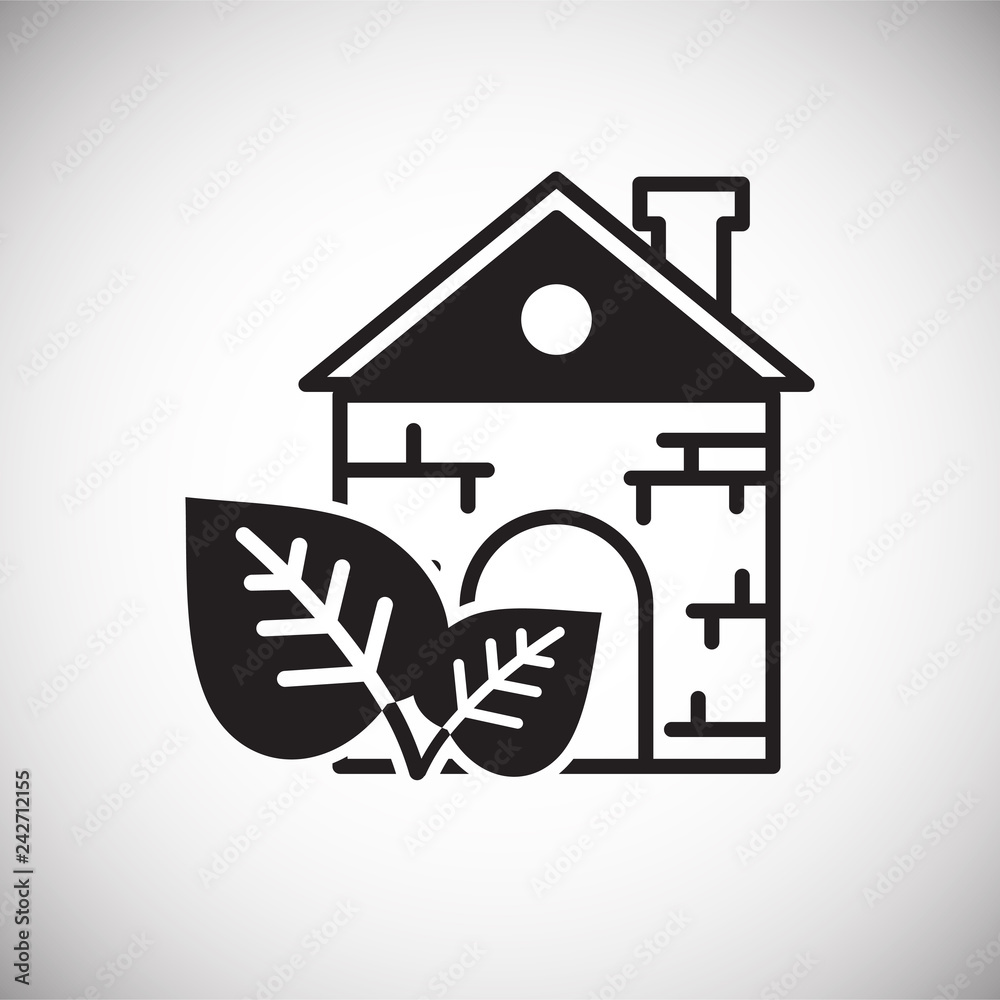 Poster ecology home icon on white background for graphic and web design, modern simple vector sign. interne