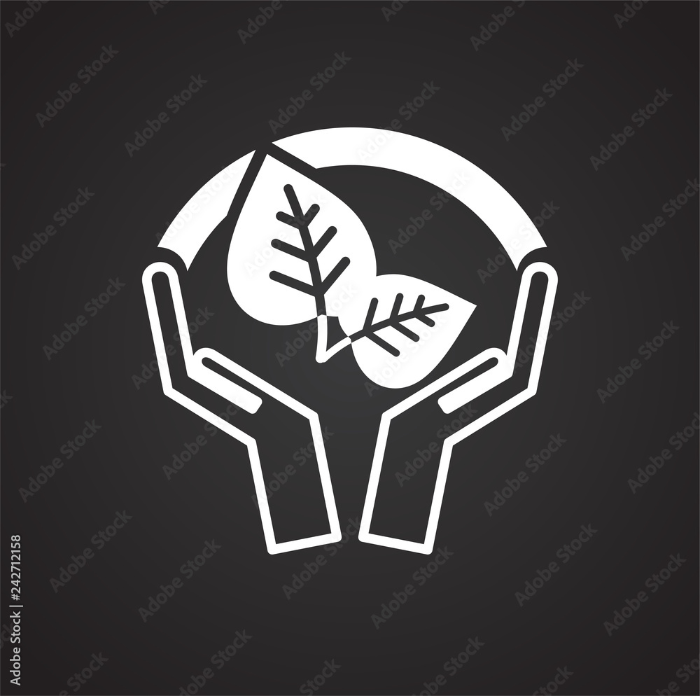 Poster environment ecology icon on black background for graphic and web design, modern simple vector sign. 