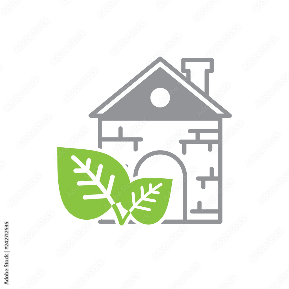 Poster ecology home icon on white background for graphic and web design, modern simple vector sign. interne