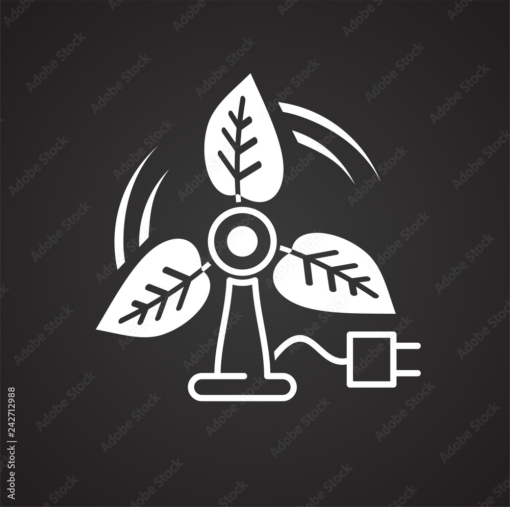 Fototapete Ecology power source icon on black background for graphic and web design, Modern simple vector sign. Internet concept. Trendy symbol for website design web button or mobile app