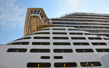 cruise ship cabins against blue sky © ESENIY