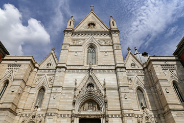 Fototapeta na wymiar Facade of Naples Cathedral in Naples, Italy