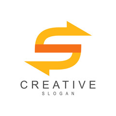 arrow letter s logo design