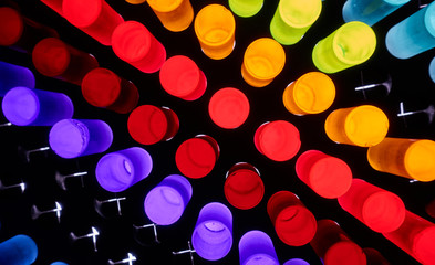 back lit colored plastic rods