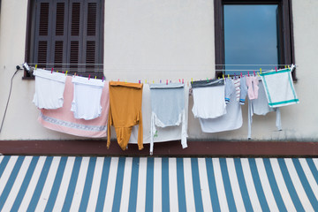 Clothes hanged outside at Donostia-San Sebastian, Basque Country.