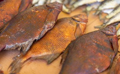 smoked bream on the market