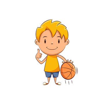 Kid basketball player