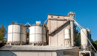 Silos in the fields of France
