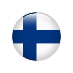 Obraz premium Finland flag on button