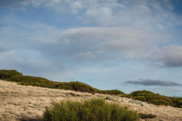 Tranquil cloud in empty sky above ground