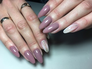 fashionable beige manicure