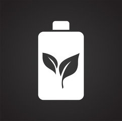 Battery icon on black background for graphic and web design, Modern simple vector sign. Internet concept. Trendy symbol for website design web button or mobile app