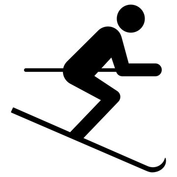 nwss3 NewWinterSportSign nwss - gz275 GrafikZeichnung - siwb522 SignIsolatedWhiteBackground siwb - german - Ski: Skifahren (Winter) - english - skiing - (skier) - simple template - square xxl g7029