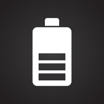 recommend clip art: Battery icon on black background for graphic and web design, Modern simple vector sign. Internet concept. Trendy symbol for website design web button or mobile app