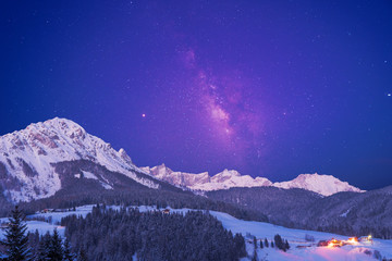 starry sky above the alps