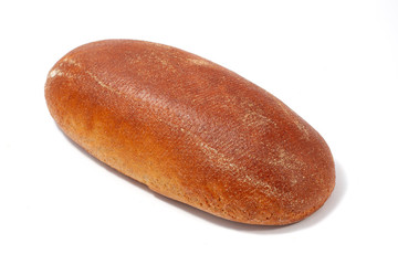 Fresh bread on white background. Beautifully sprinkled with flour.