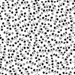Seamless pattern. Small flowers. Hand painted grunge watercolor black and white abstract pattern. Doodle effect for design overlays.