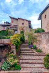 Yvorie village in northern France on a cloudy day