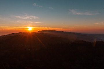 Beautiful sunset over the Sintra mountains, Portugal