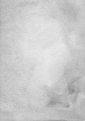 Watercolor light gray background hand painted. Aquarelle grey stains on paper. Gray gradient watercolour backdrop. Vintage abstract wallpaper. Wash drawing soft backdrop. Texture, frame, card.