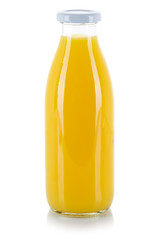 Orangensaft Saft Getränk Flasche freigestellt Freisteller isoliert