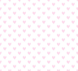 Hand drawn background with colored hearts. Seamless grungy wallpaper on surface. Abstract texture with love signs. Lovely pattern. Line art. Print for banner, flyer or poster. Colorful illustration