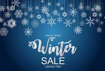 Fototapeta na wymiar Winter Sale Background Special Offer Banner Background for Business and Advertising. Vector illustration