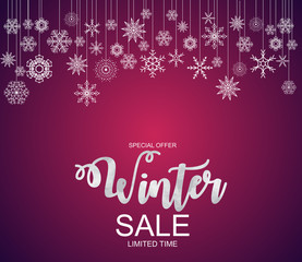 Winter Sale Background Special Offer Banner Background for Business and Advertising. Vector illustration