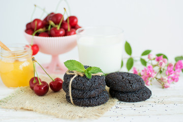 poppyseed chocolate chip cookies, Sweet biscuits Homemade pastry 